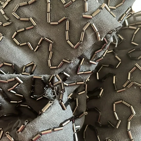 Black Tie He-ro Industries Womens Silk Beaded Strapless Evening Jumpsuit size 4 - Picture 12 of 14